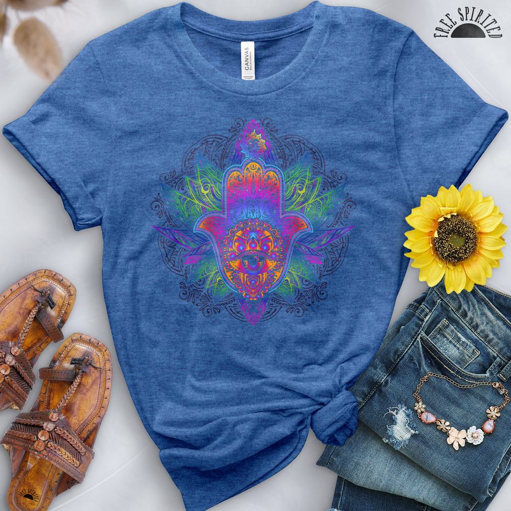 Rainbow Hamsa Tee - Free Spirited