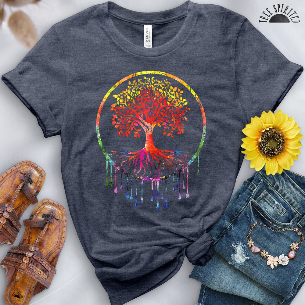 Rainbow Tree of Life Tee - Free Spirited