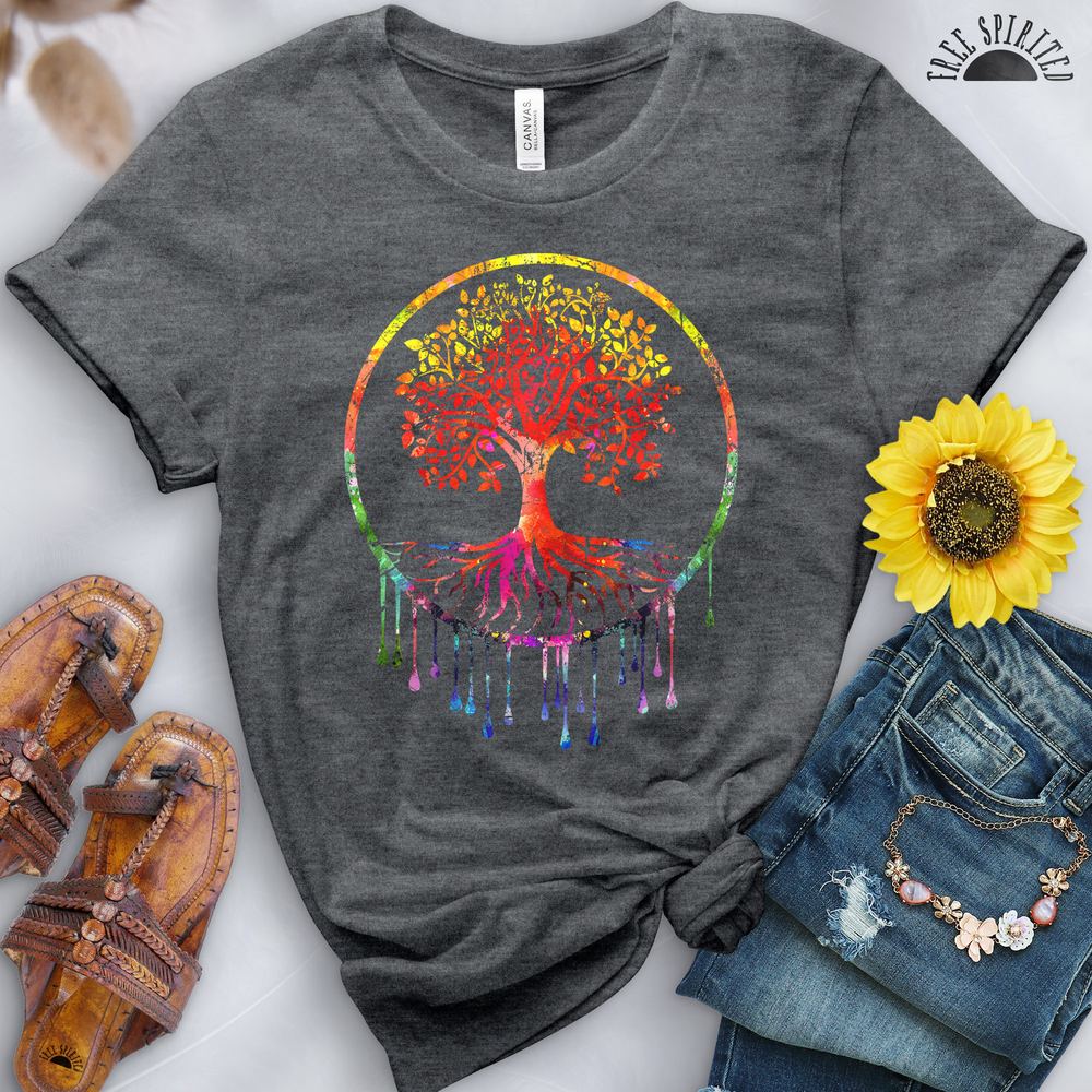 Rainbow Tree of Life Tee - Free Spirited