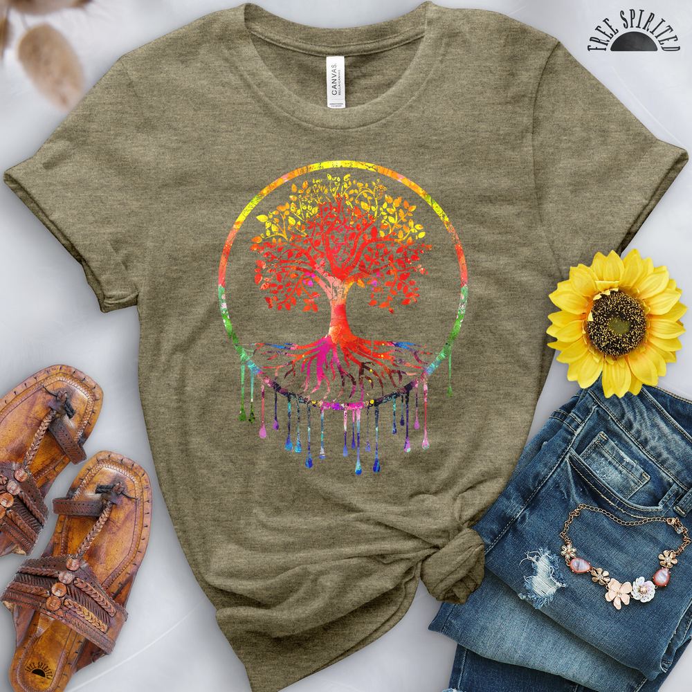 Rainbow Tree of Life Tee - Free Spirited