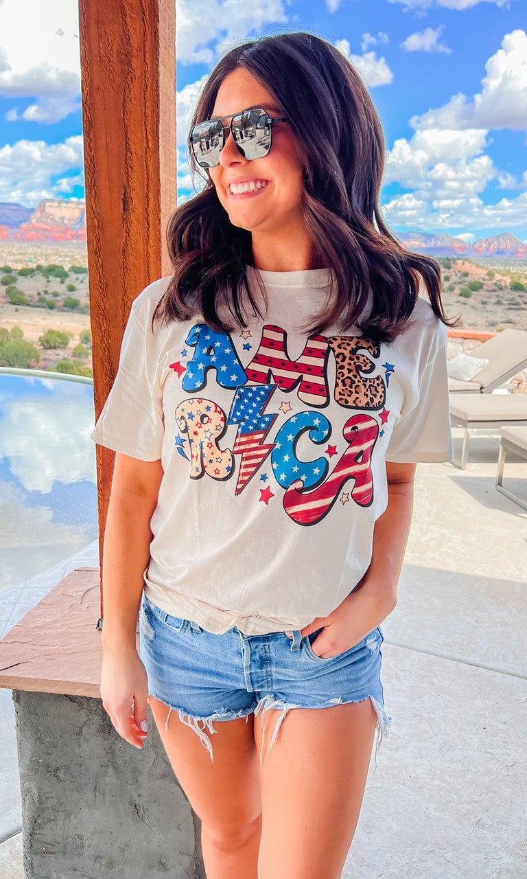 Retro America Graphic T-Shirt - Free Spirited