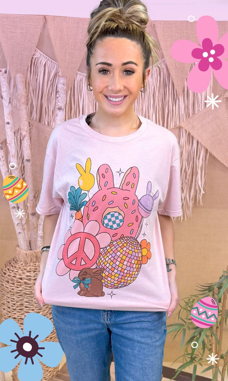 Retro Easter Vibes Graphic T-Shirt - Free Spirited