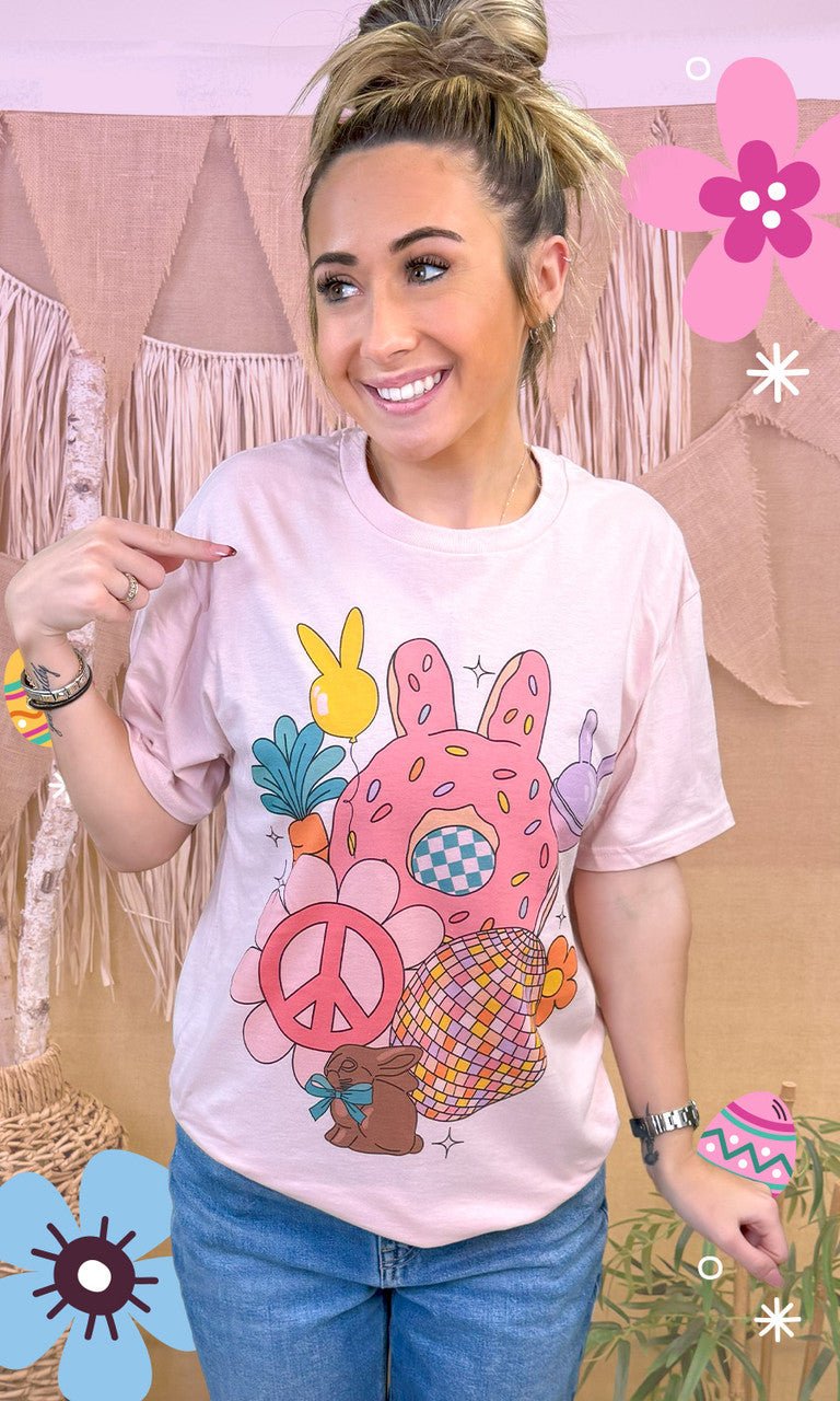 Retro Easter Vibes Graphic T-Shirt - Free Spirited