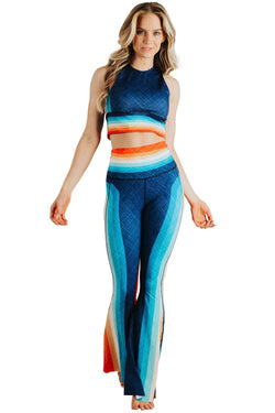 Retro Rainbow Printed Bell Bottoms - Free Spirited