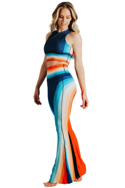 Retro Rainbow Printed Bell Bottoms - Free Spirited