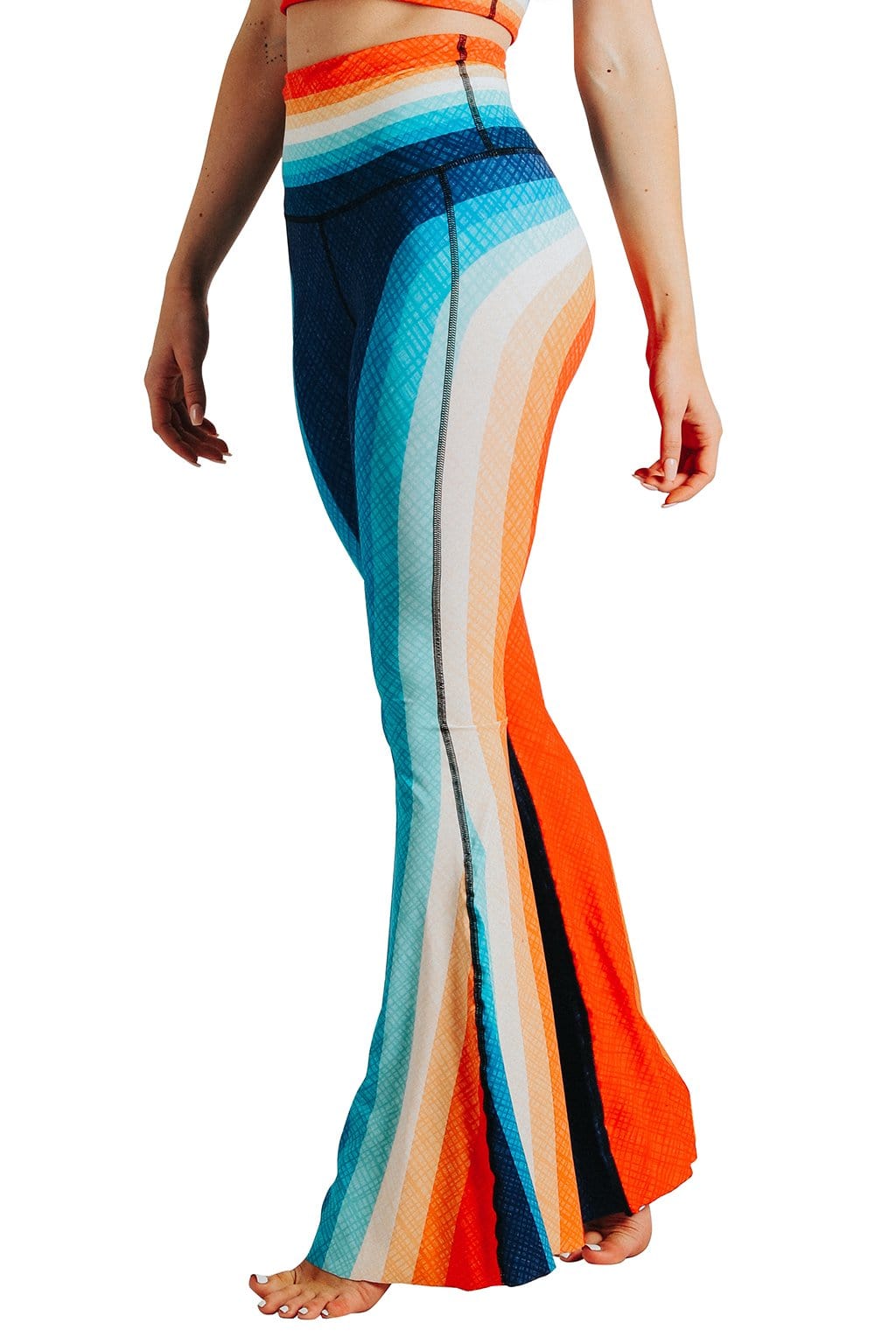 Retro Rainbow Printed Bell Bottoms - Free Spirited