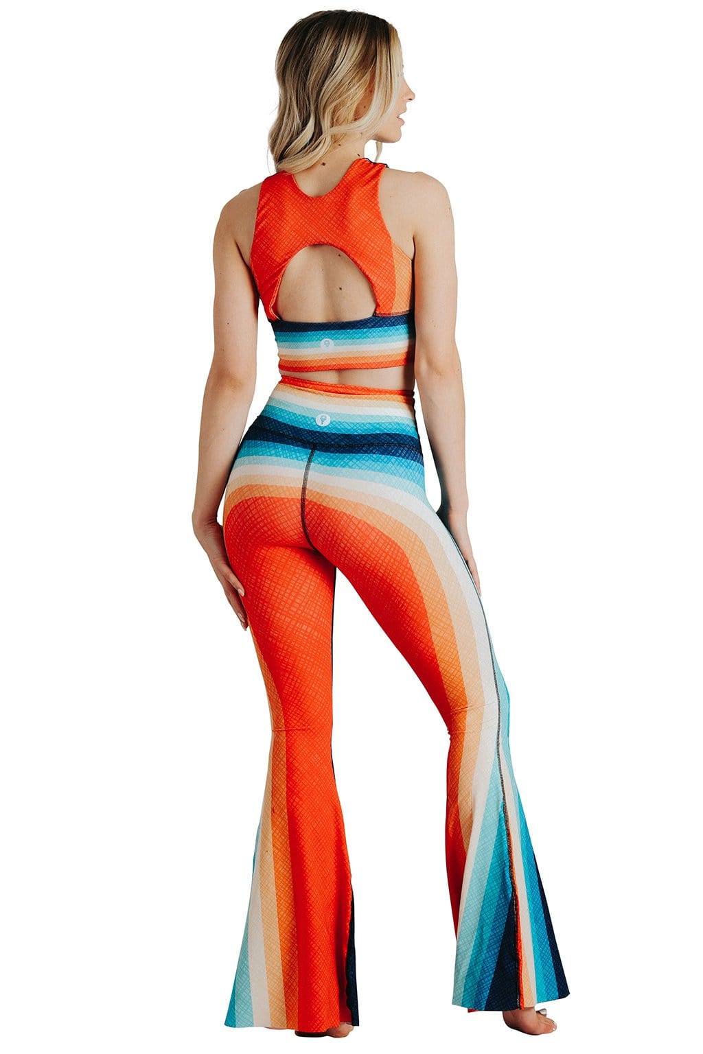 Retro Rainbow Printed Bell Bottoms - Free Spirited