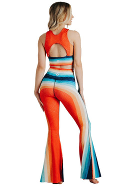 Retro Rainbow Printed Bell Bottoms - Free Spirited