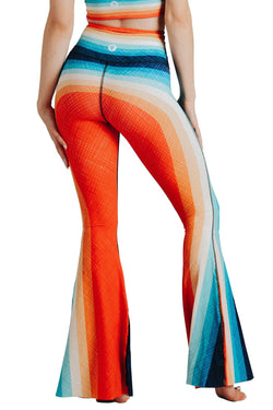 Retro Rainbow Printed Bell Bottoms - Free Spirited