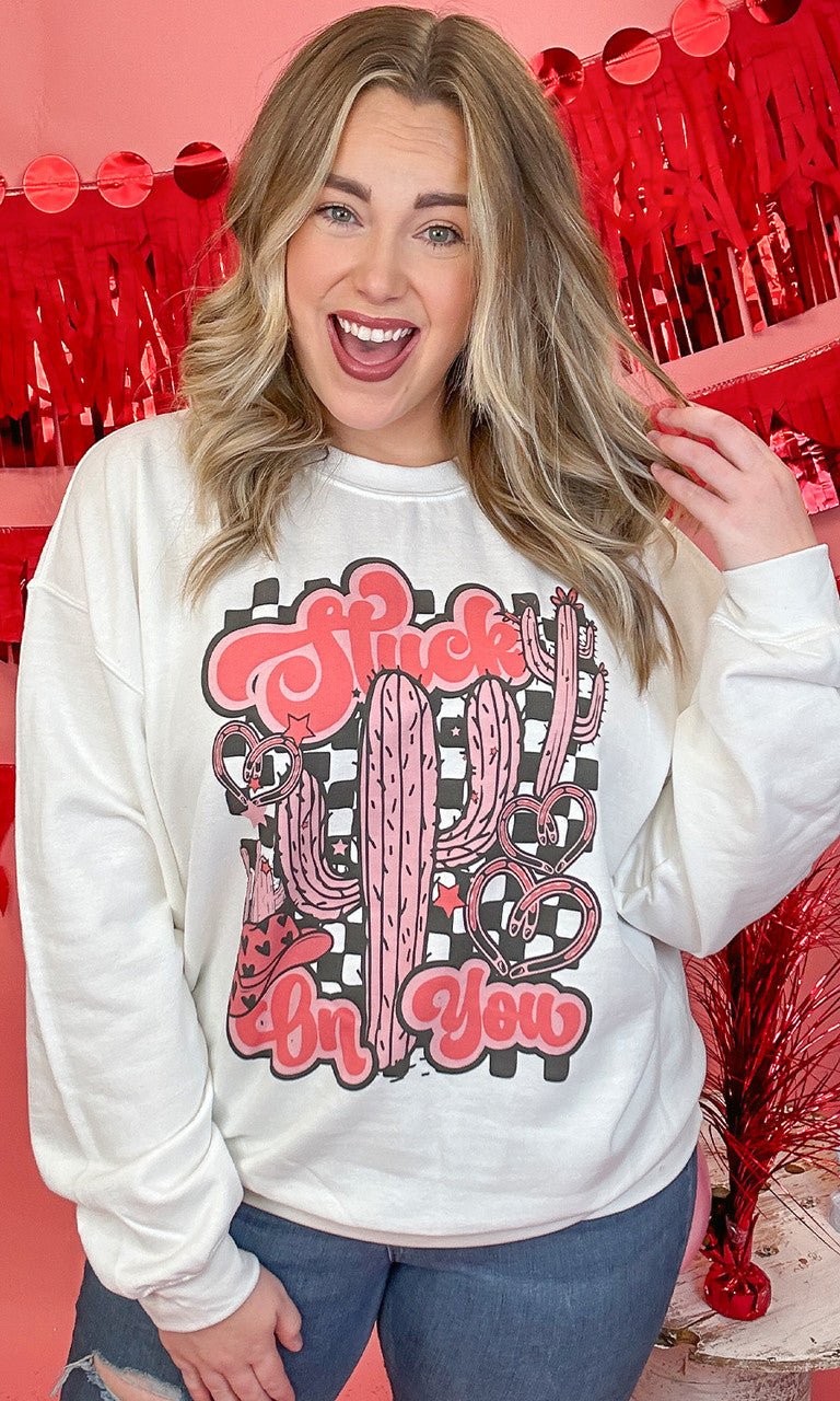 Retro Stuck on You Graphic Sweatshirt - Free Spirited