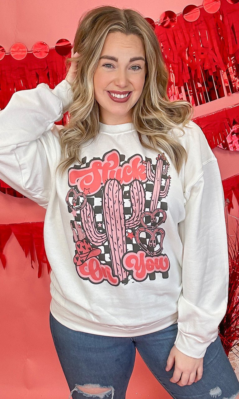 Retro Stuck on You Graphic Sweatshirt - Free Spirited