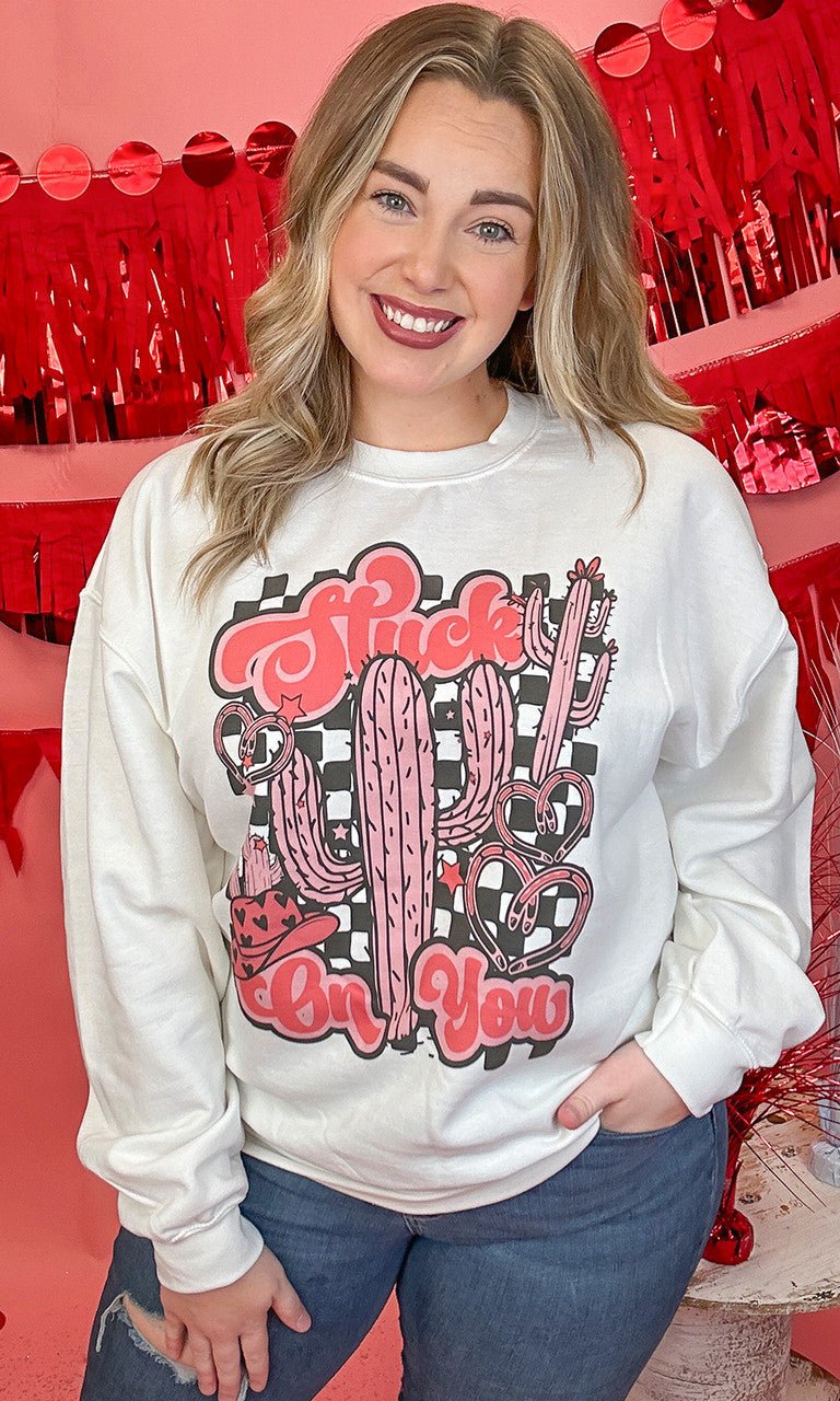 Retro Stuck on You Graphic Sweatshirt - Free Spirited