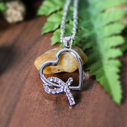 Ribbon On Heart Necklace - Free Spirited