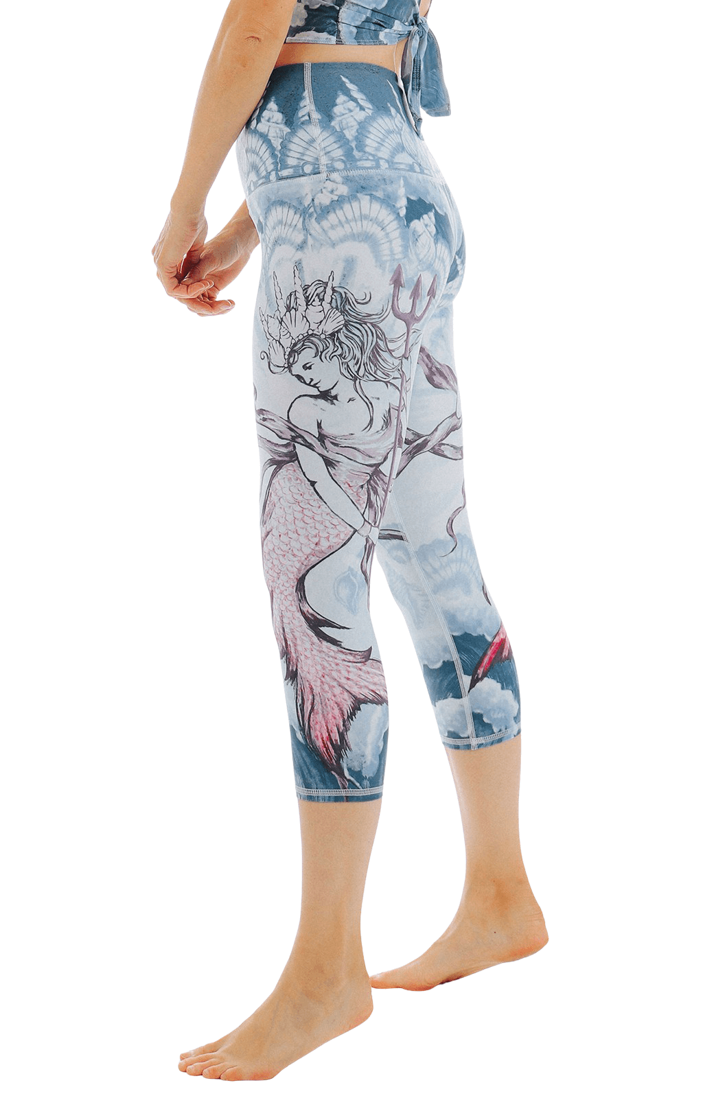 Sea Goddess Printed Yoga Crops - Free Spirited