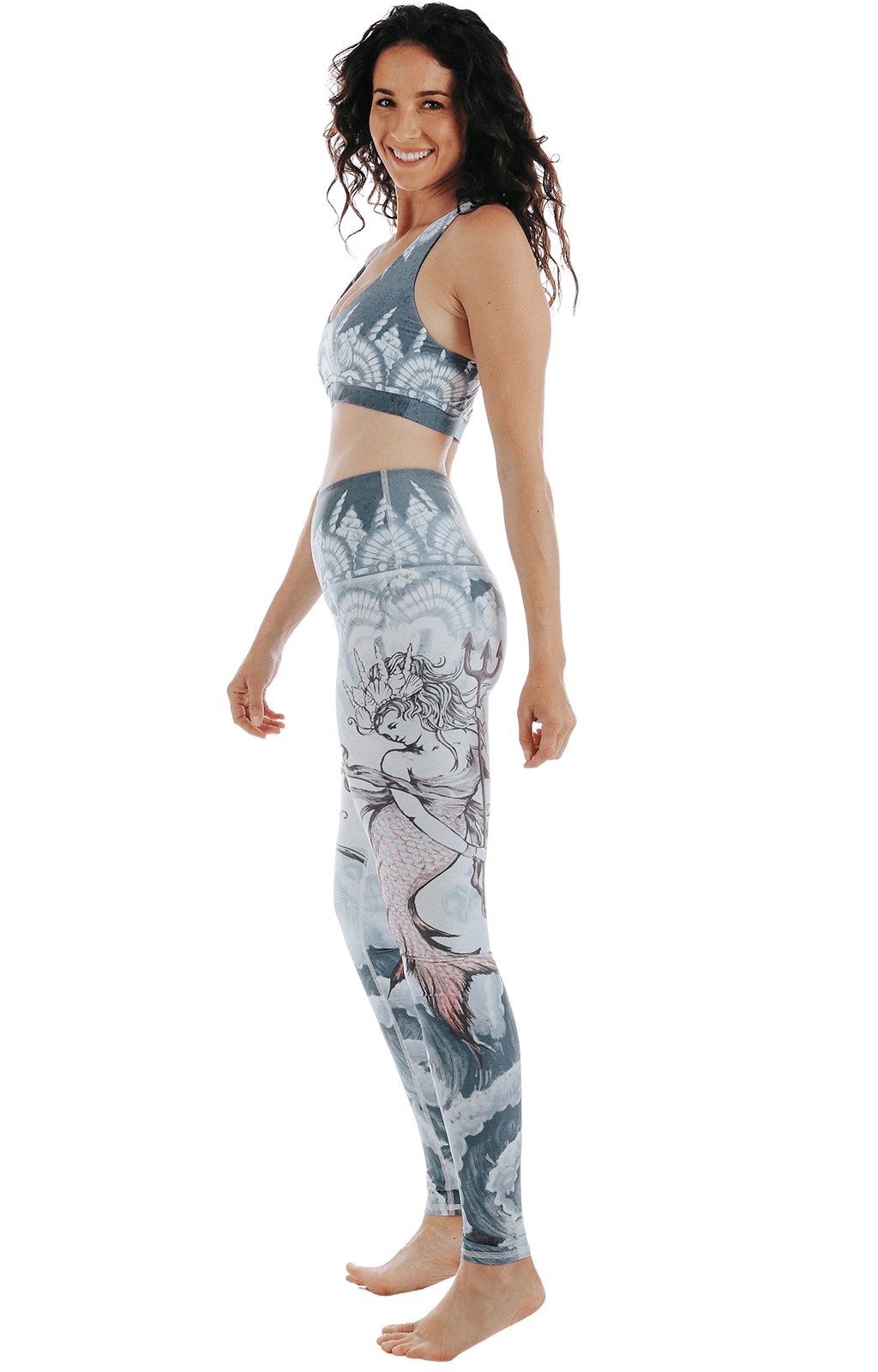 Sea Goddess Printed Yoga Leggings - Free Spirited