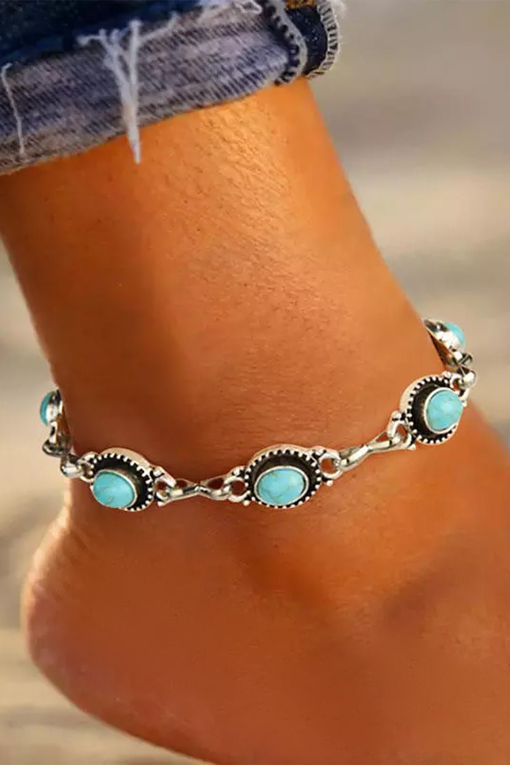 Sky Bohemian Casual anklet by Threaded Pear - Free Spirited