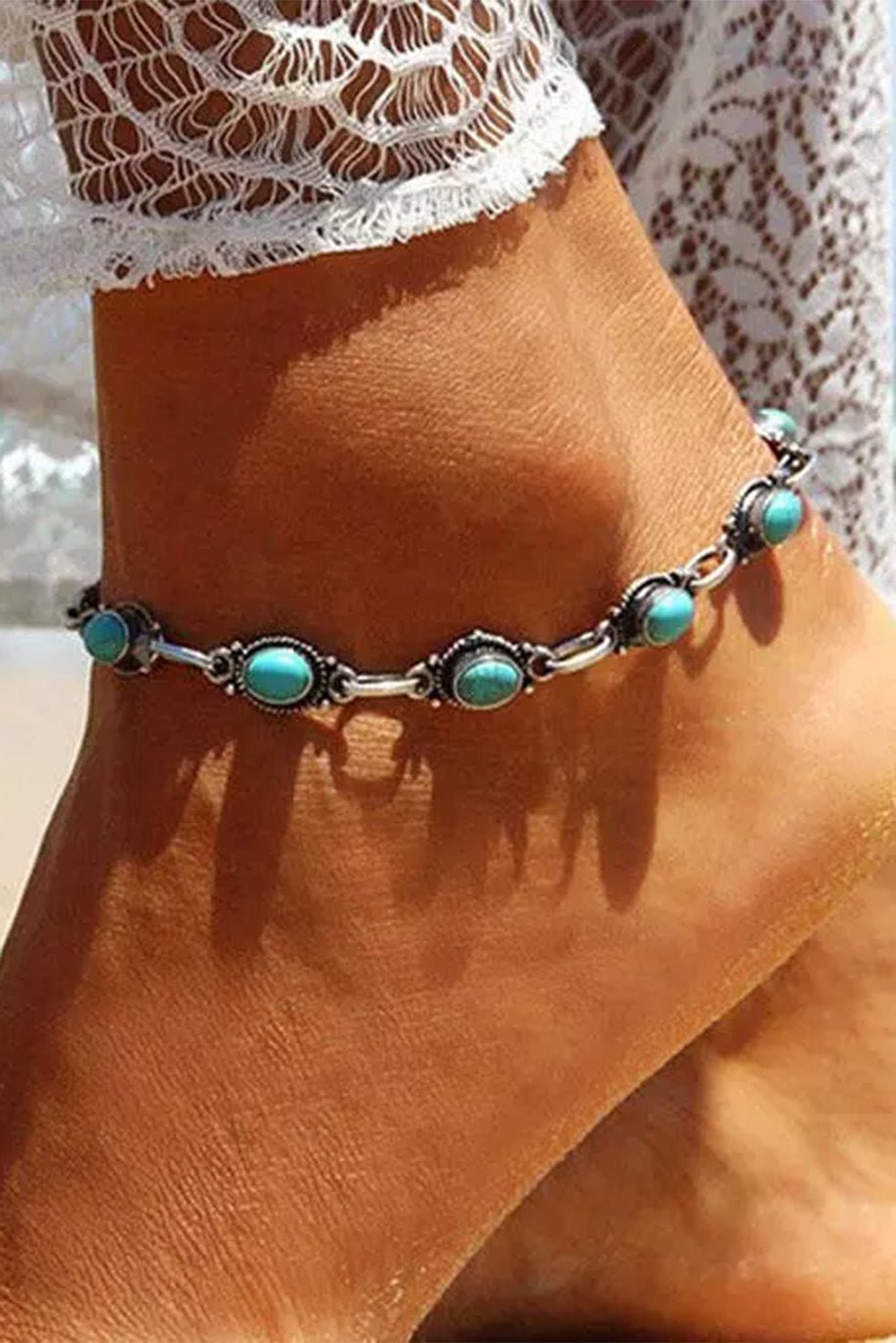 Sky Bohemian Casual anklet by Threaded Pear - Free Spirited