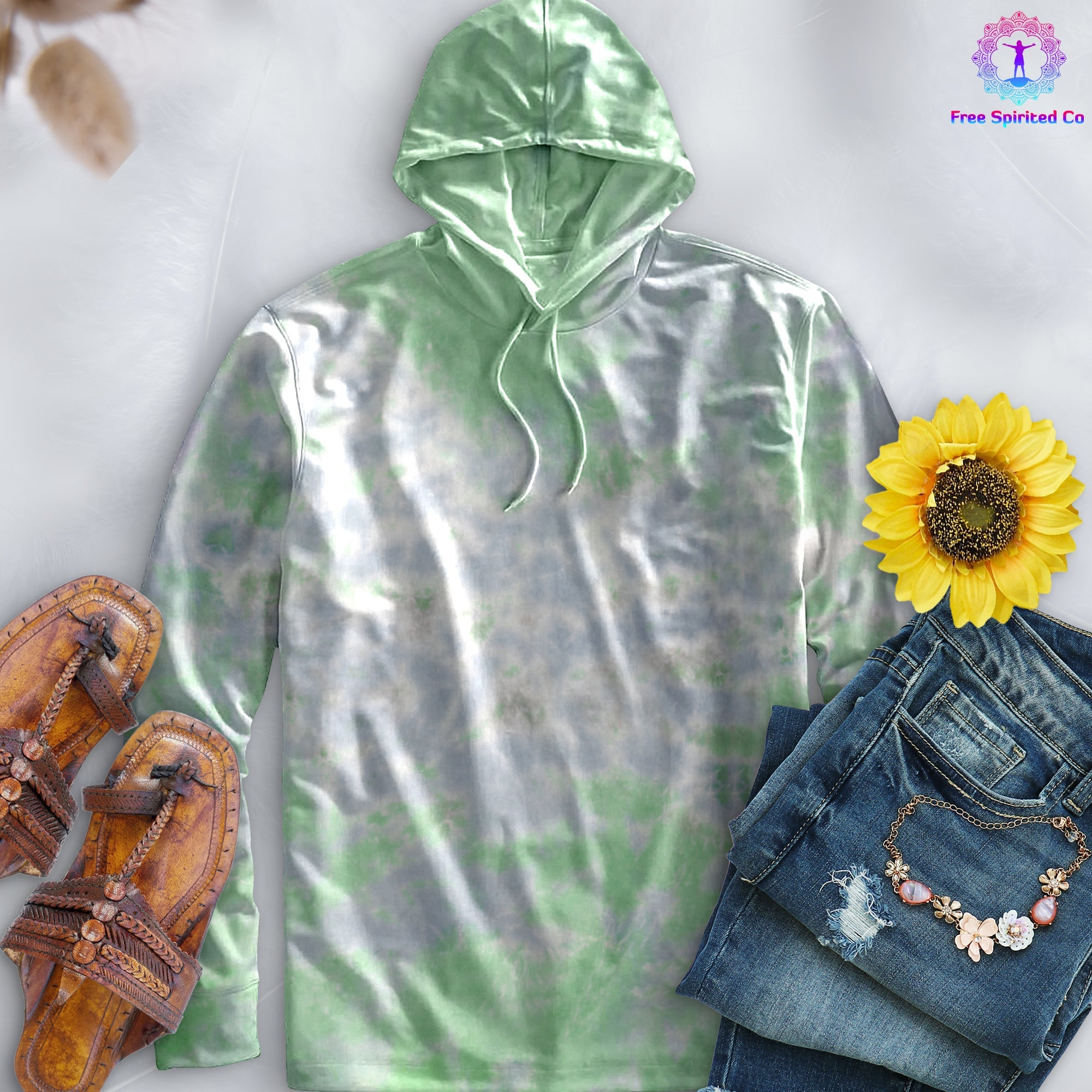 Slushy Hand-Dyed Long Sleeve Hoodie - Free Spirited