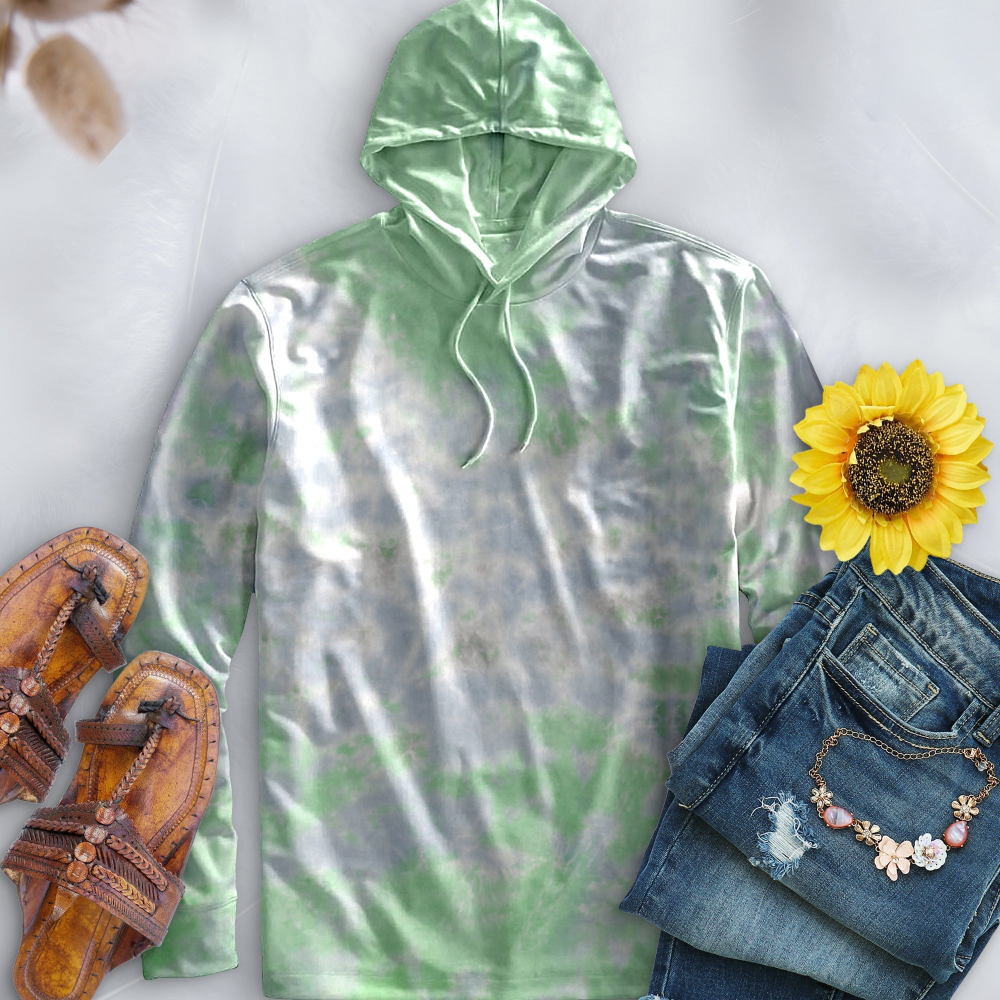 Slushy Hand-Dyed Long Sleeve Hoodie - Free Spirited