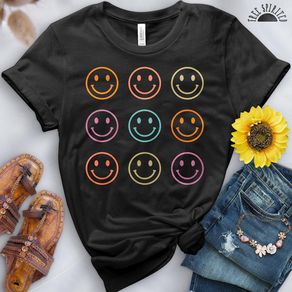 Smiley Faces Tee - Free Spirited