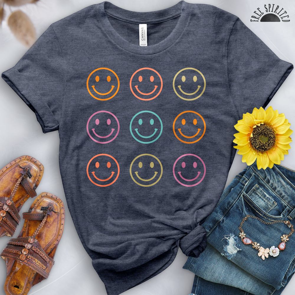 Smiley Faces Tee - Free Spirited