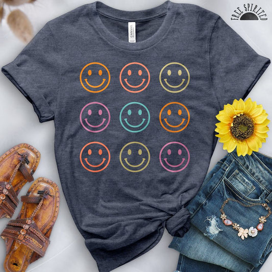 Smiley Faces Tee - Free Spirited