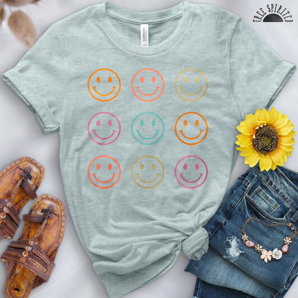 Smiley Faces Tee - Free Spirited