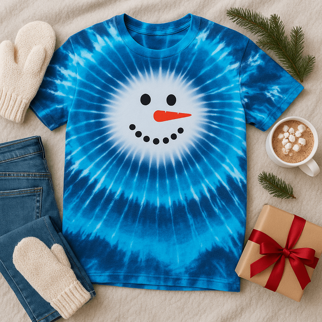 Snowman Ice Burst Tie - Dye Tee - Free Spirited