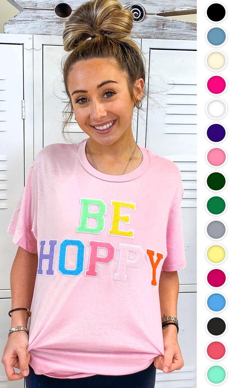 Soft Chenille Be Hoppy Easter Adult Shirt - Free Spirited