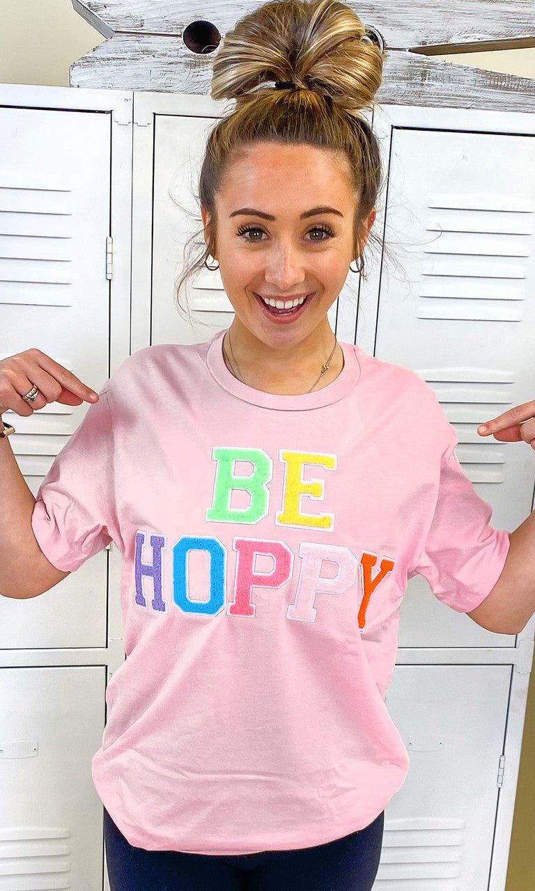 Soft Chenille Be Hoppy Easter Adult Shirt - Free Spirited