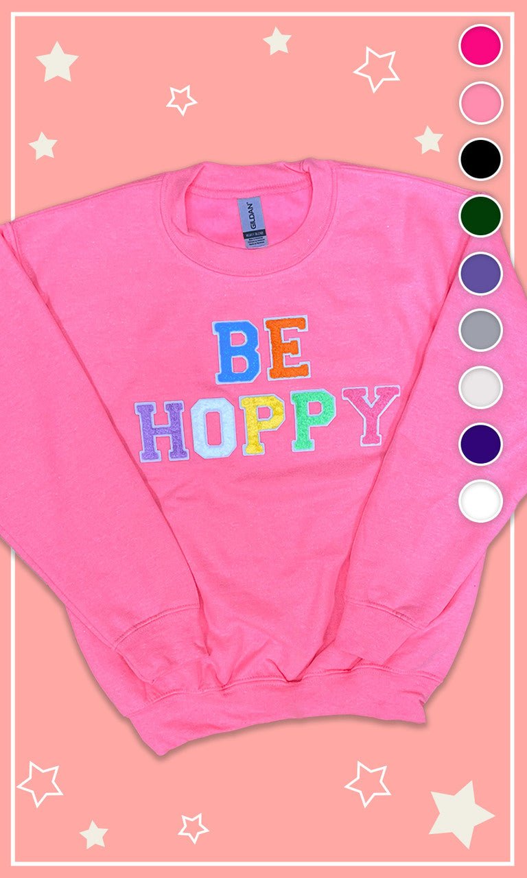 Soft Chenille Be Hoppy Easter Youth Sweatshirt - Free Spirited