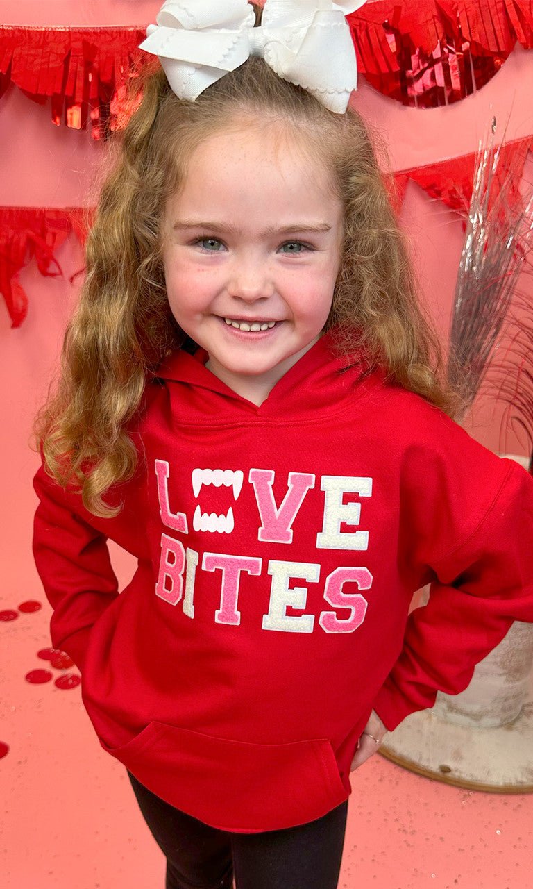 Soft Chenille Love Bites Youth Hoodie - Free Spirited
