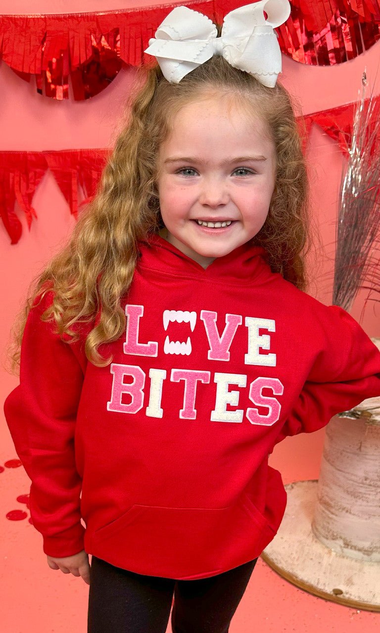 Soft Chenille Love Bites Youth Hoodie - Free Spirited