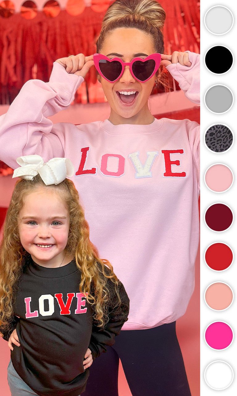 Soft Chenille Love Sweatshirt - Free Spirited
