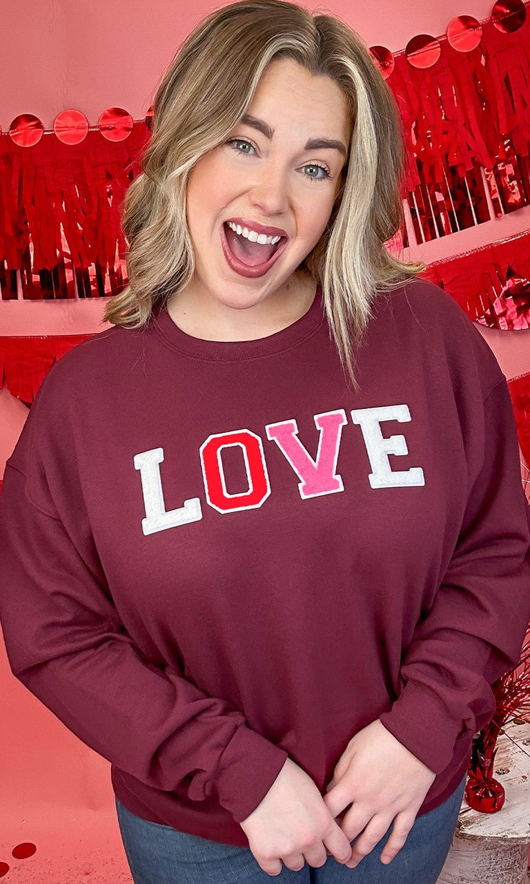 Soft Chenille Love Sweatshirt - Free Spirited