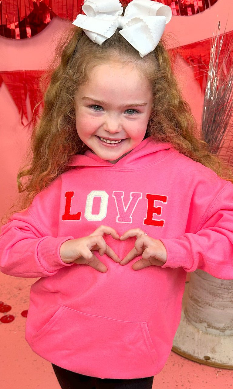 Soft Chenille Love Youth Hoodie - Free Spirited