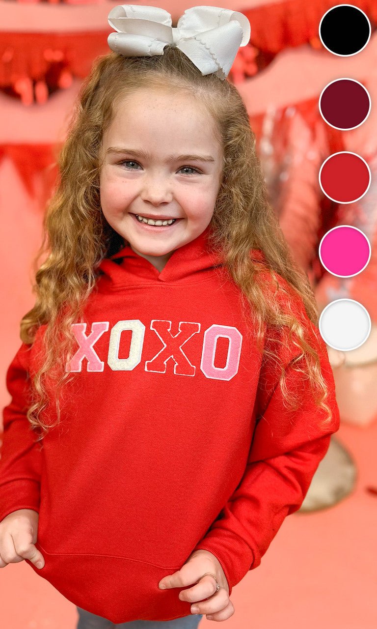 Soft Chenille XOXO Youth Hoodie - Free Spirited