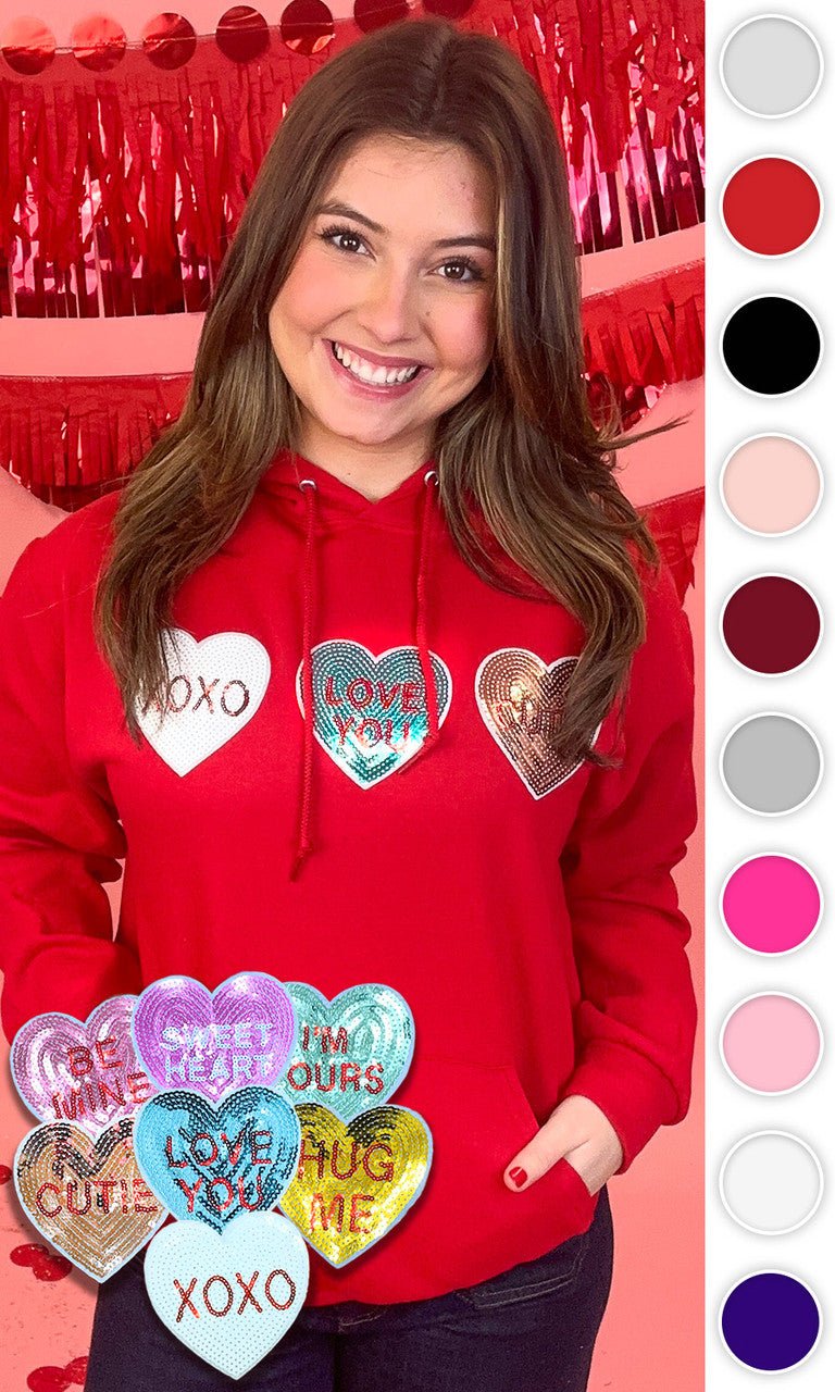 Sparkle Conversation Heart Hoodie - Free Spirited