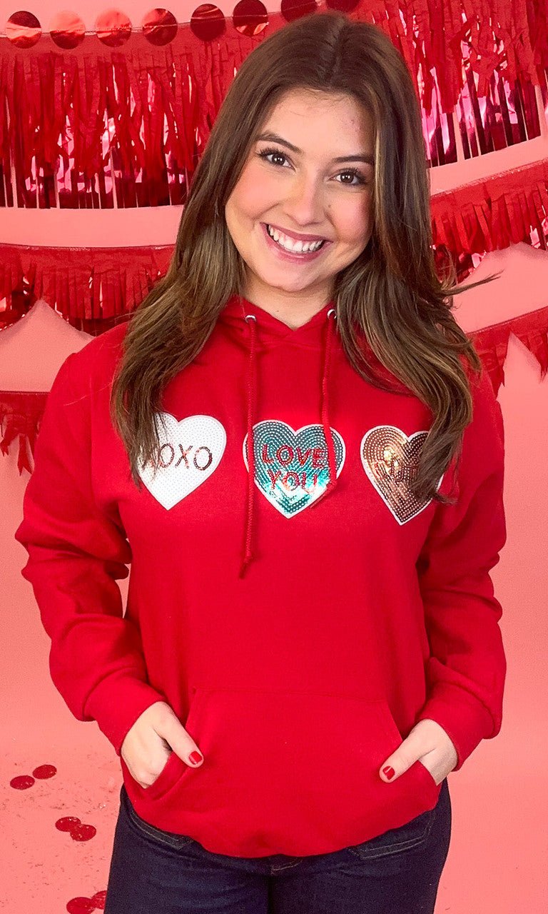 Sparkle Conversation Heart Hoodie - Free Spirited