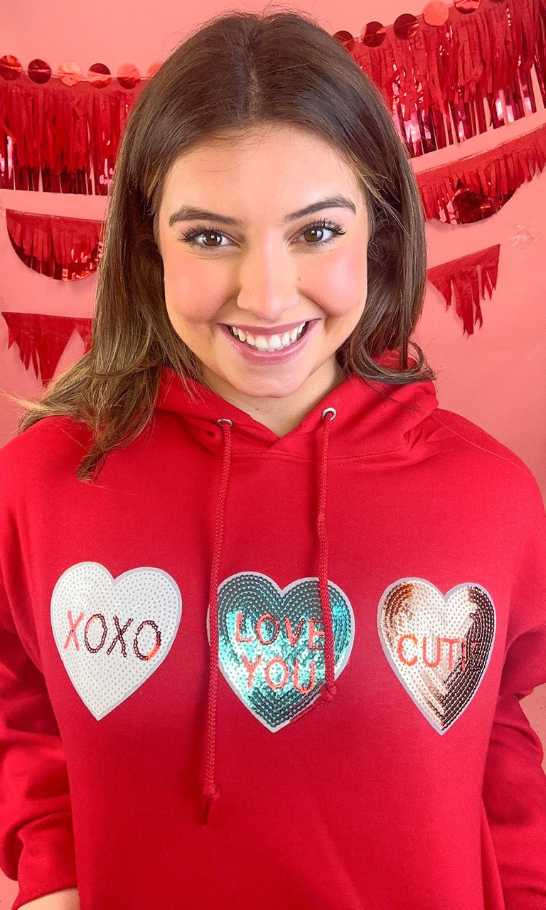 Sparkle Conversation Heart Hoodie - Free Spirited