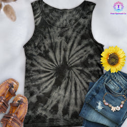 Spider Black Hand-Dyed Tank Top - Free Spirited