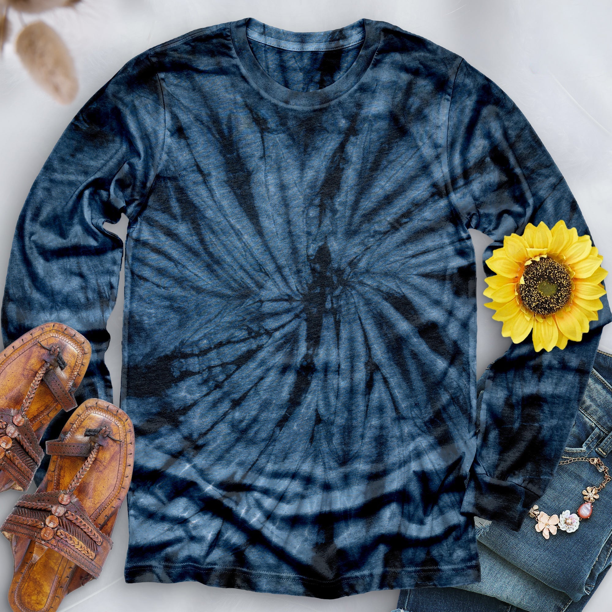 Spider Navy Hand Dyed Long Sleeve - Free Spirited