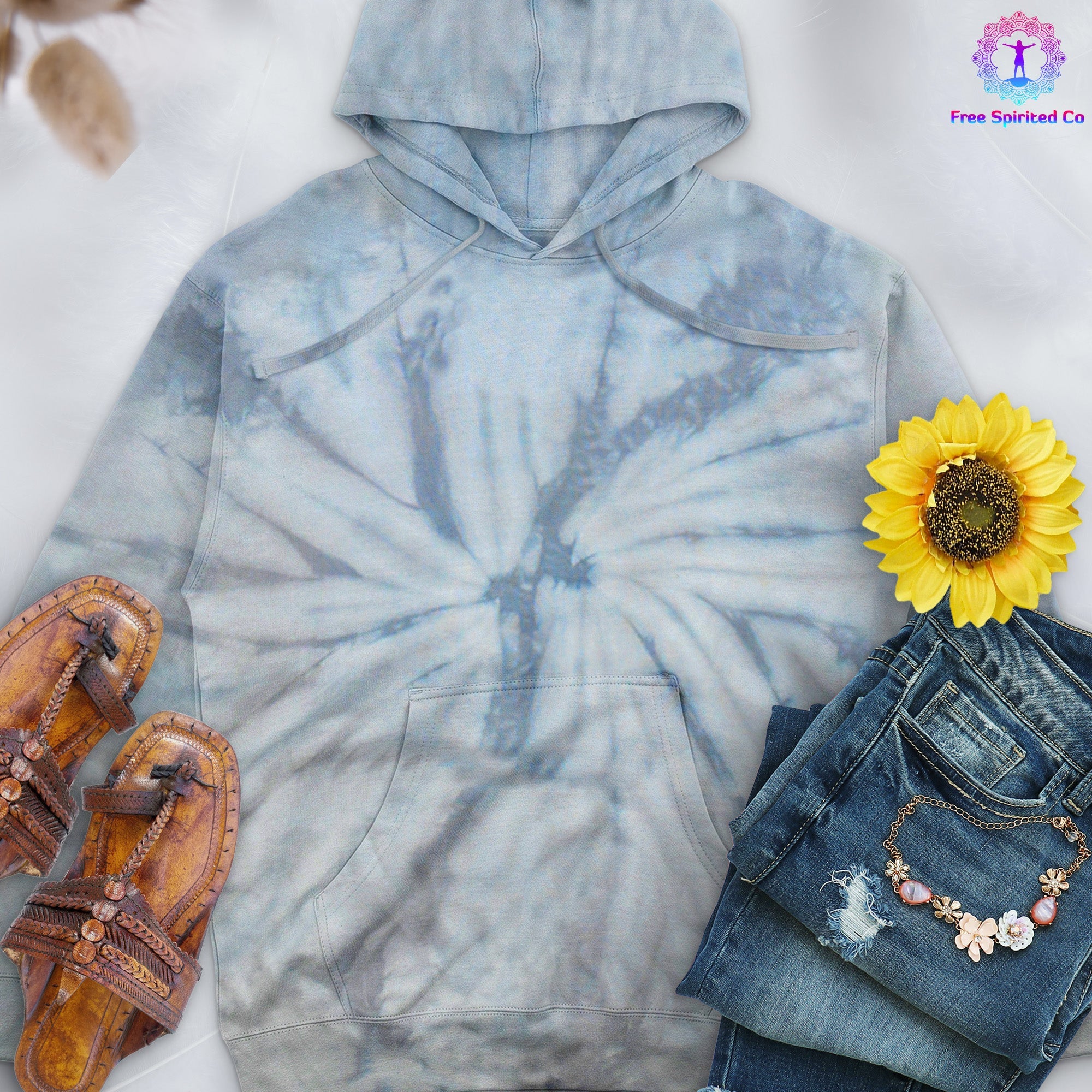 Spider Silver Hand - Dyed Pullover Hoodie - Free Spirited