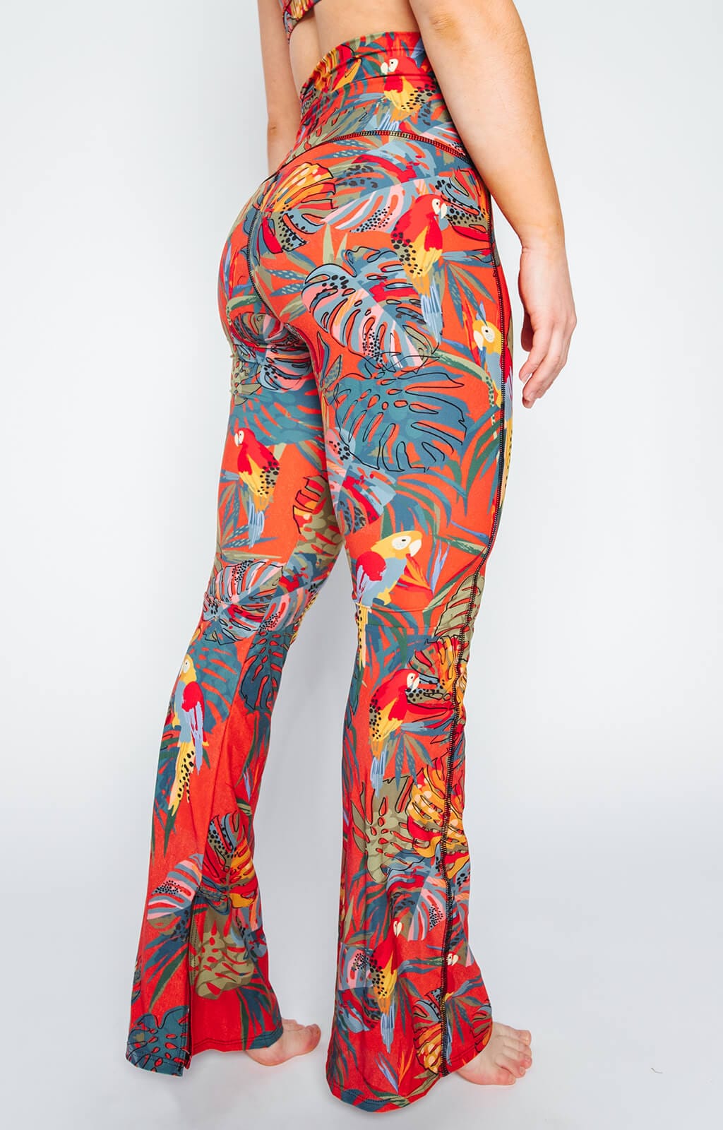 Split Flare Pant In Tropical Paradise - Free Spirited