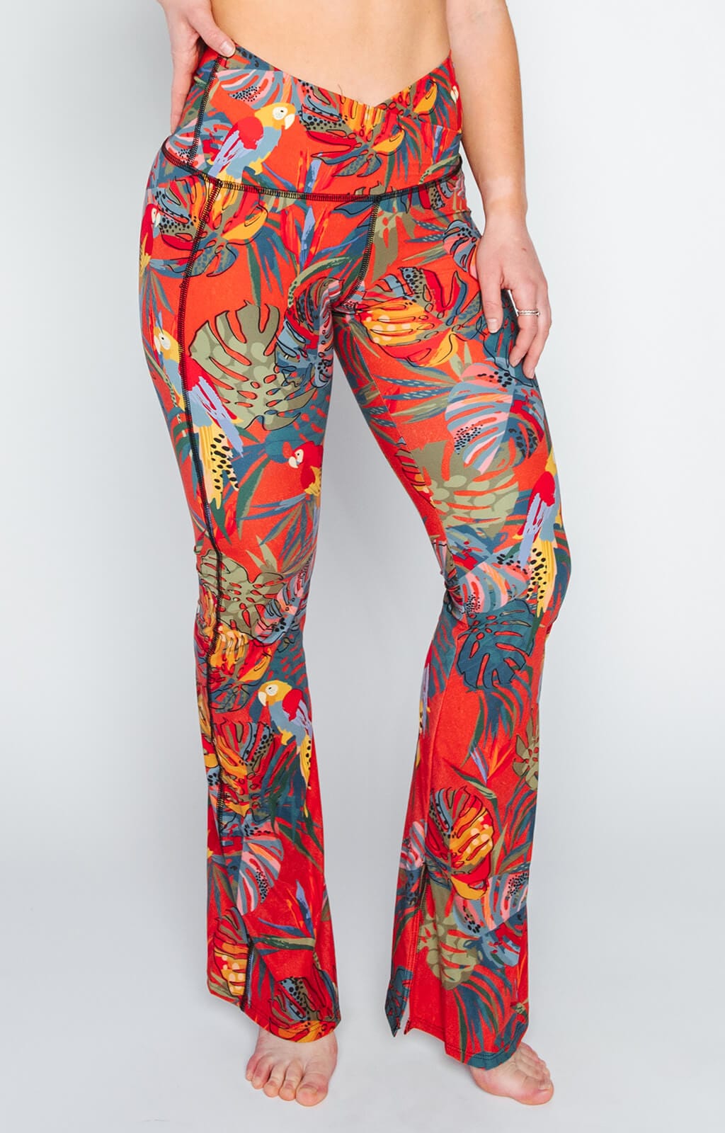 Split Flare Pant In Tropical Paradise - Free Spirited