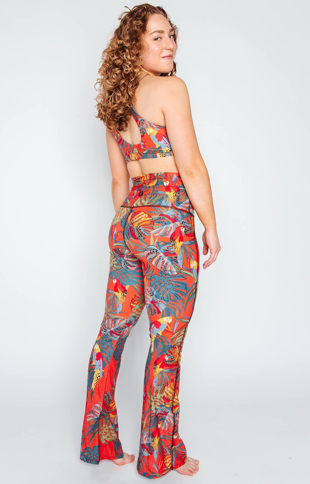 Split Flare Pant In Tropical Paradise - Free Spirited