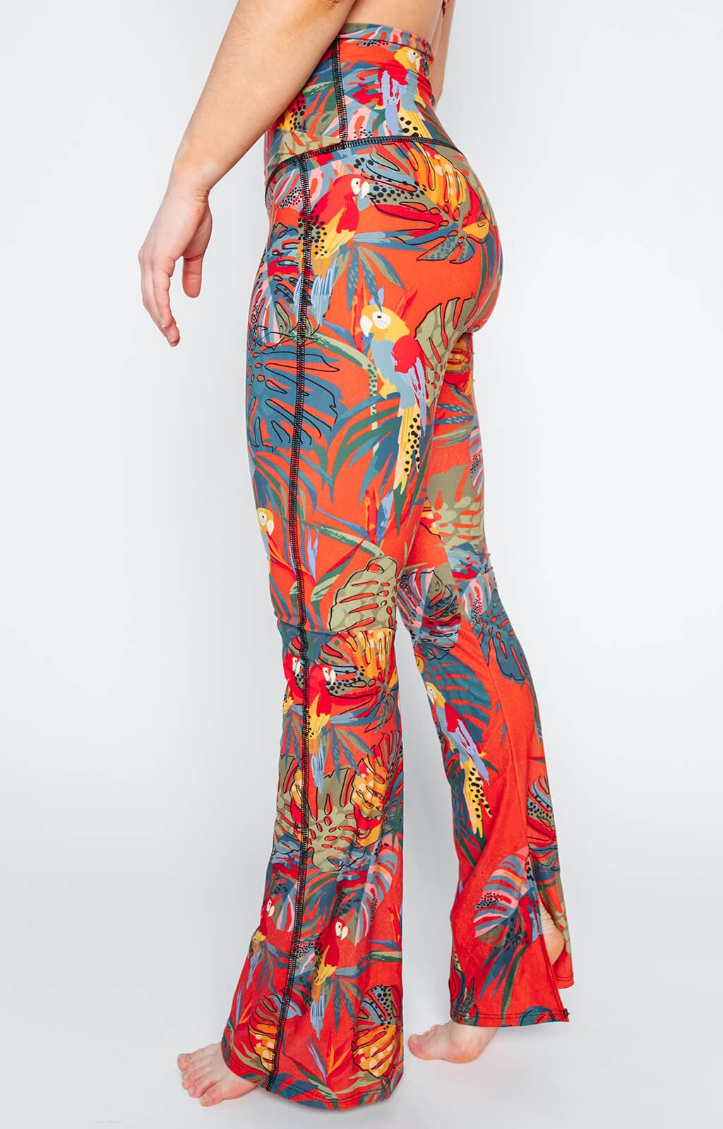 Split Flare Pant In Tropical Paradise - Free Spirited