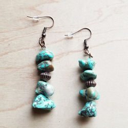 Stacked Turquoise and Copper Earrings 219f - Free Spirited