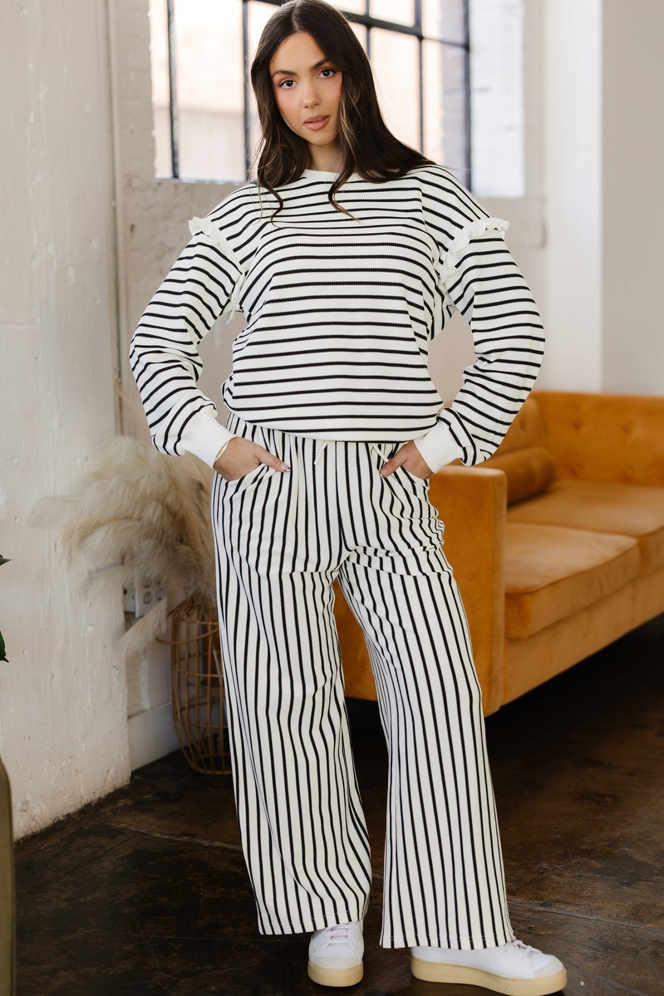 Stella Trim Drop Shoulder Lounge Set by Threaded Pear - Free Spirited