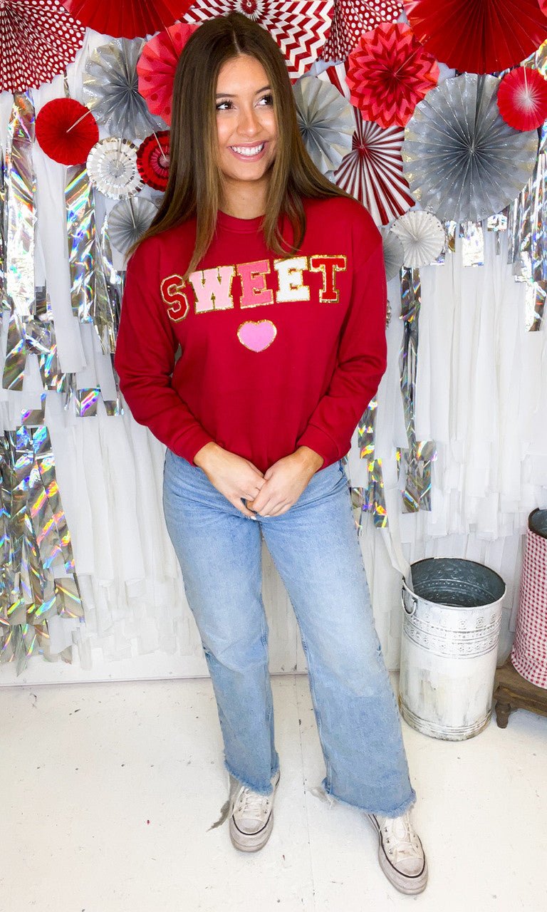 Sweet Heart Ideal Chenille Sweatshirt - Free Spirited